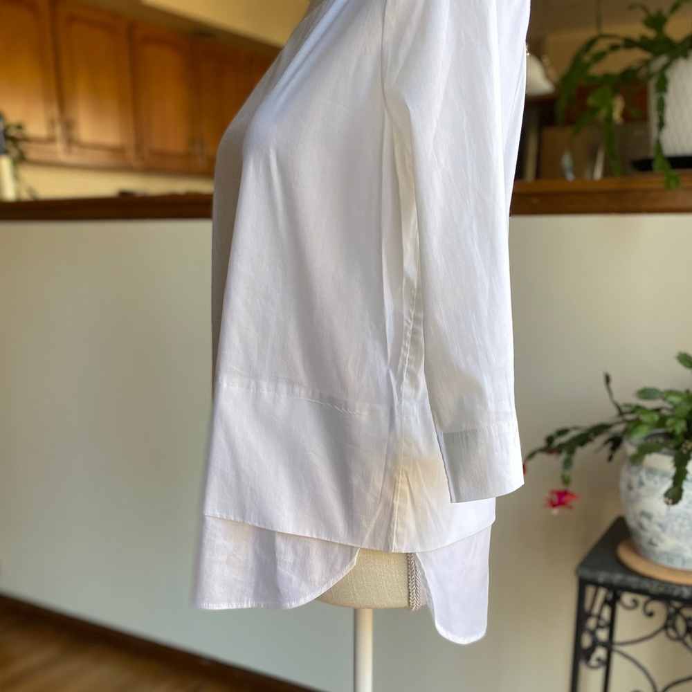 Ann Taylor white cotton layered blouse